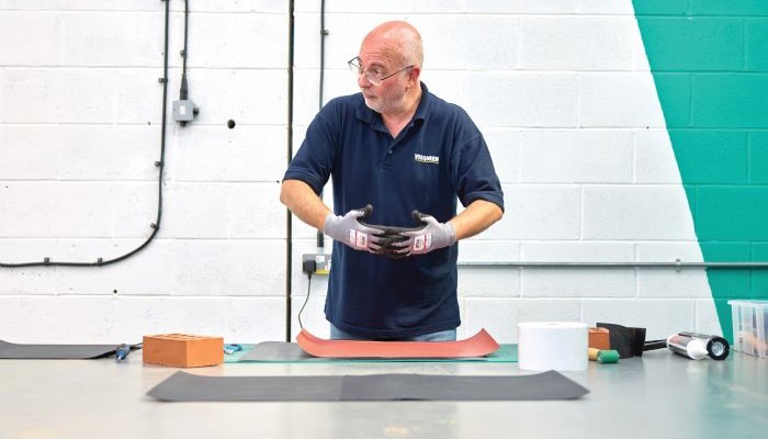 Seminar in progress with products being demonstrated